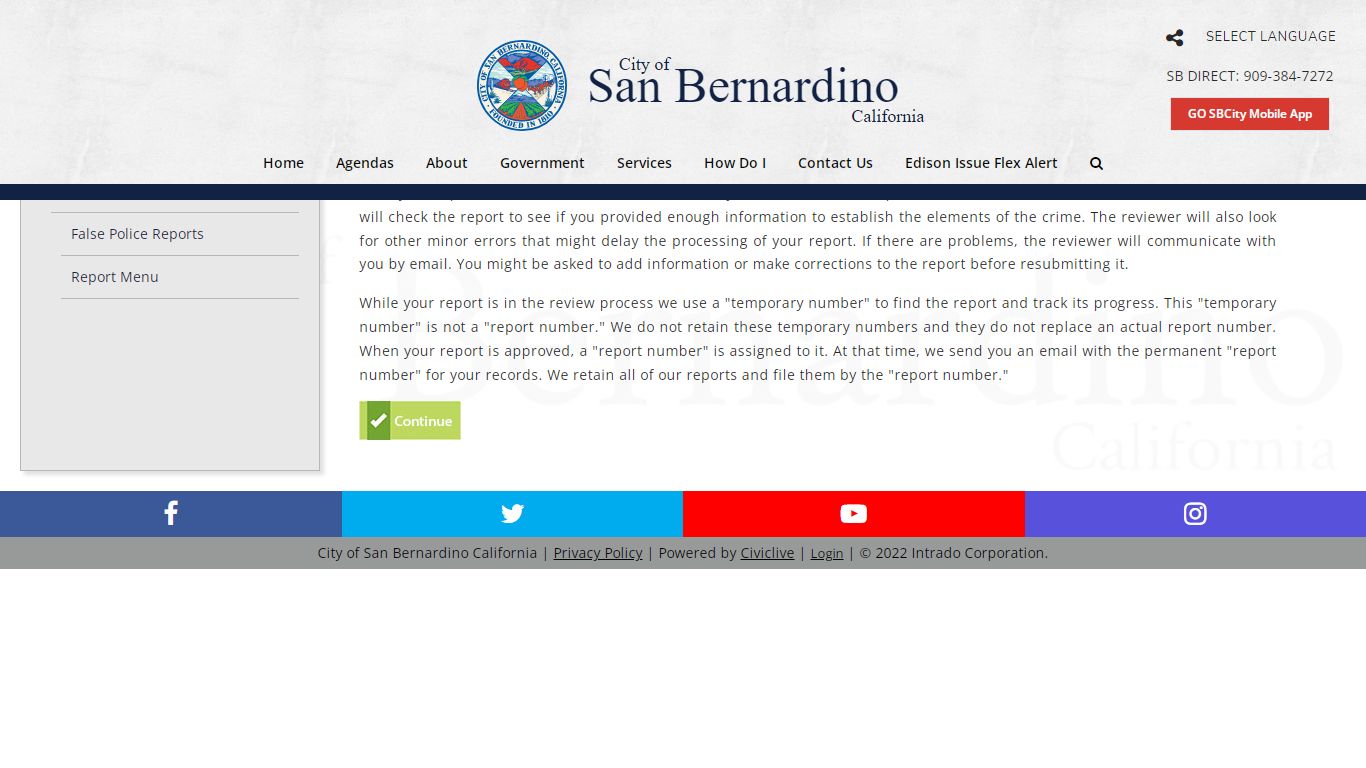 Online Reports - City of San Bernardino